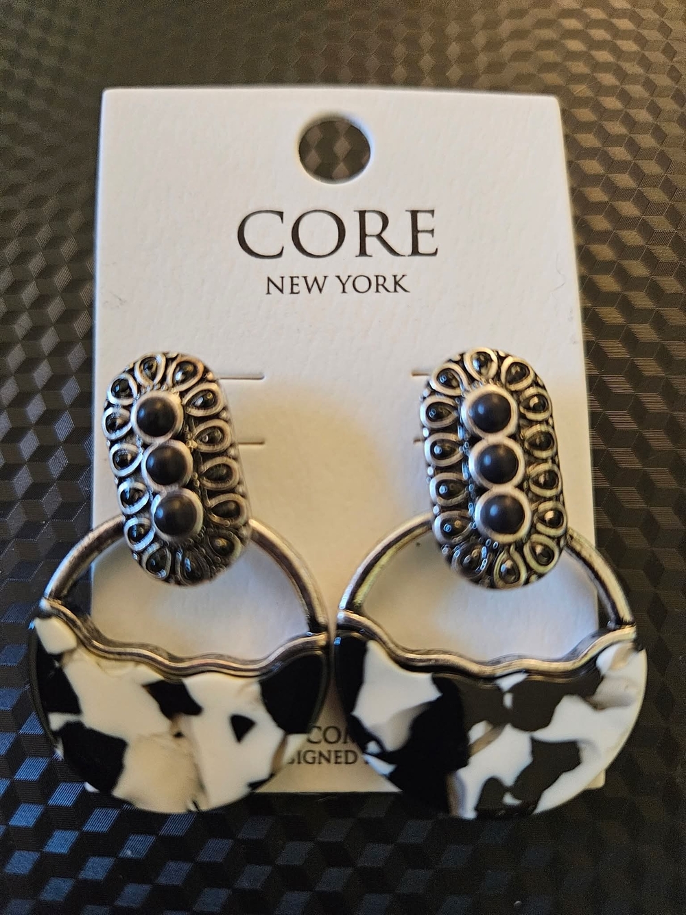 CORE New York Black & White Statement Hoop Earrings
